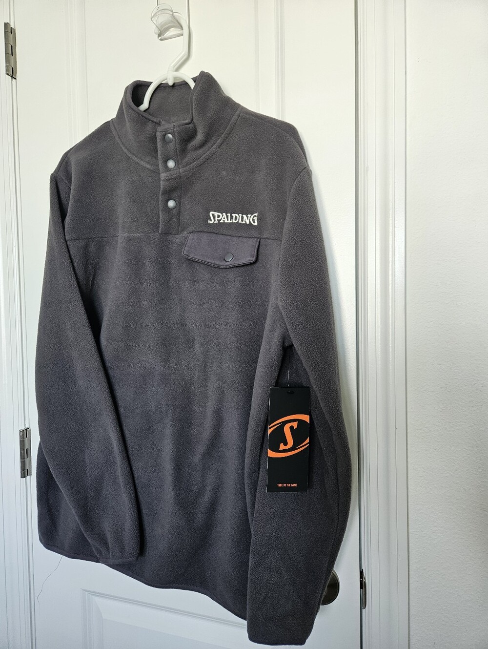 NWT Spalding Men's Fleece Pullover Sweater Charcoal Gray Sz S Or M